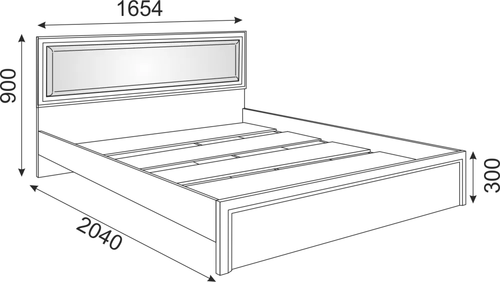 Кровать с настилом и мягкой спинкой Беатрис 160 см М9