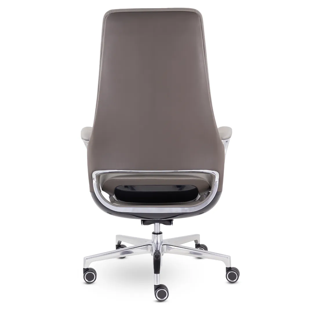 Кресло руководителя EPIK A-177-G  экокожа светло-серый / коричневый
