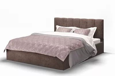 Двуспальная кровать Элен с подъемным механизмом 160 см ROCK 05 (коричневая) МЛК
