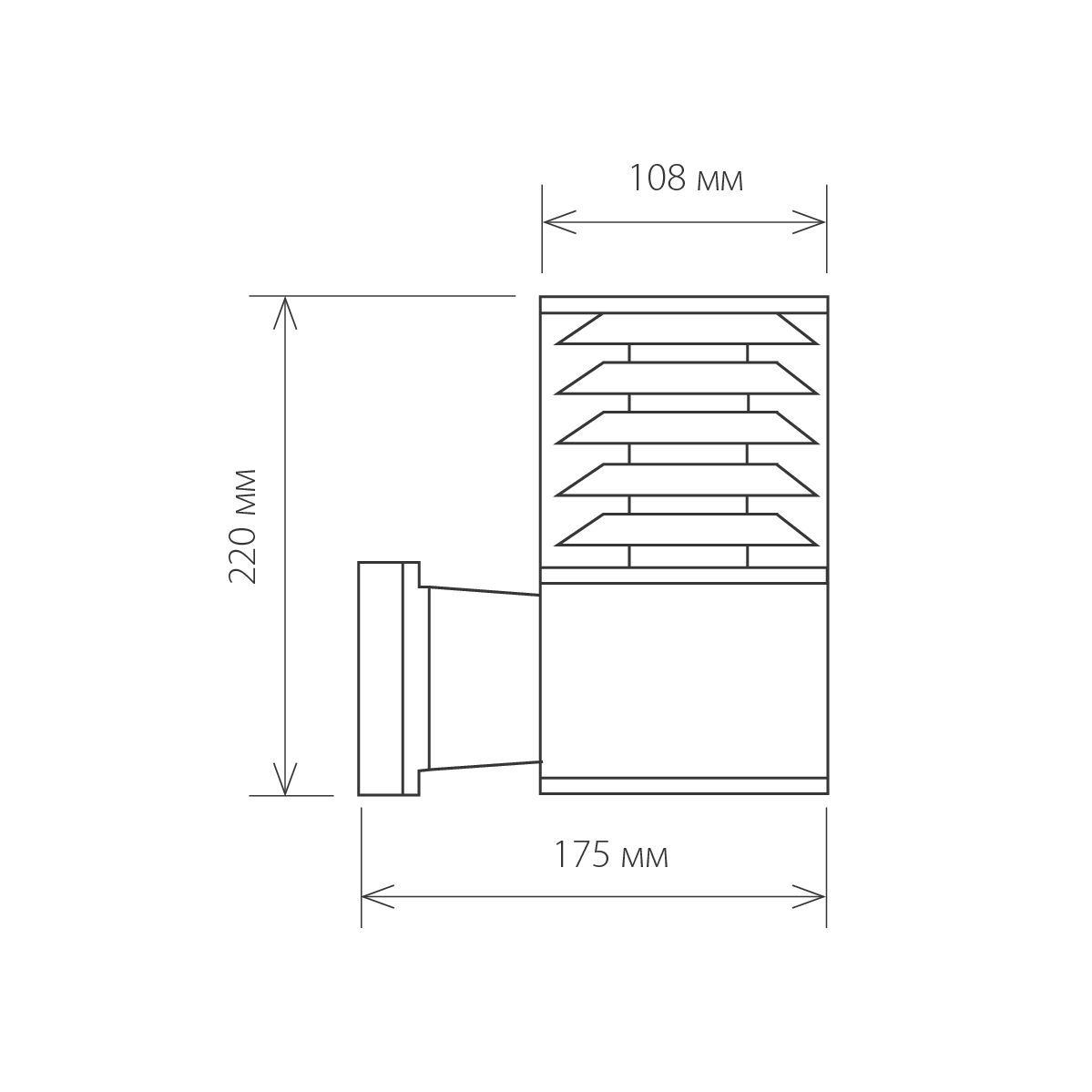 Уличный настенный светильник Elektrostandard Strada 1408 TECHNO Черный