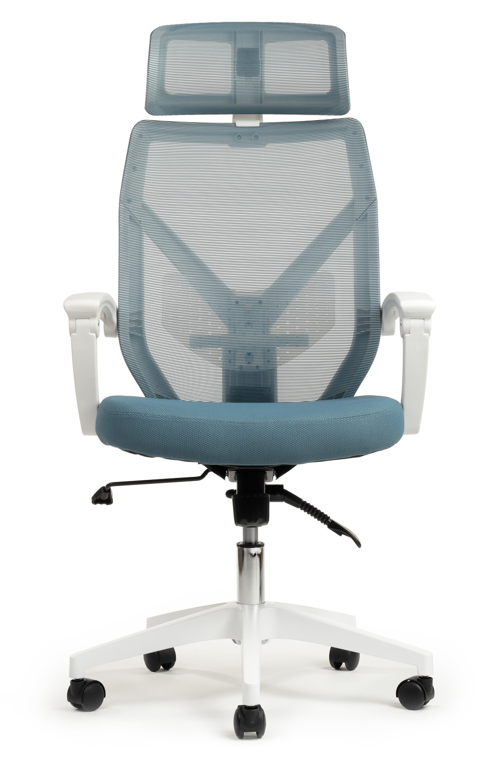 Кресло RIVA Chair OLIVER W-203AC белый пластик / синий