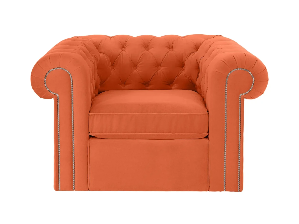 Кресло Chesterfield (молдинги) оранжевый 467072