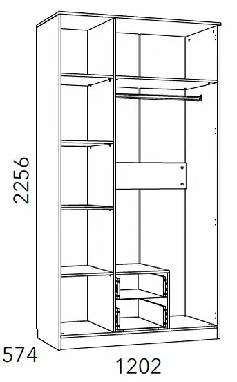 Шкаф комбинированный с ящиками Фанк Silva НМ 013.08-01 М1 белый / дуб сонома