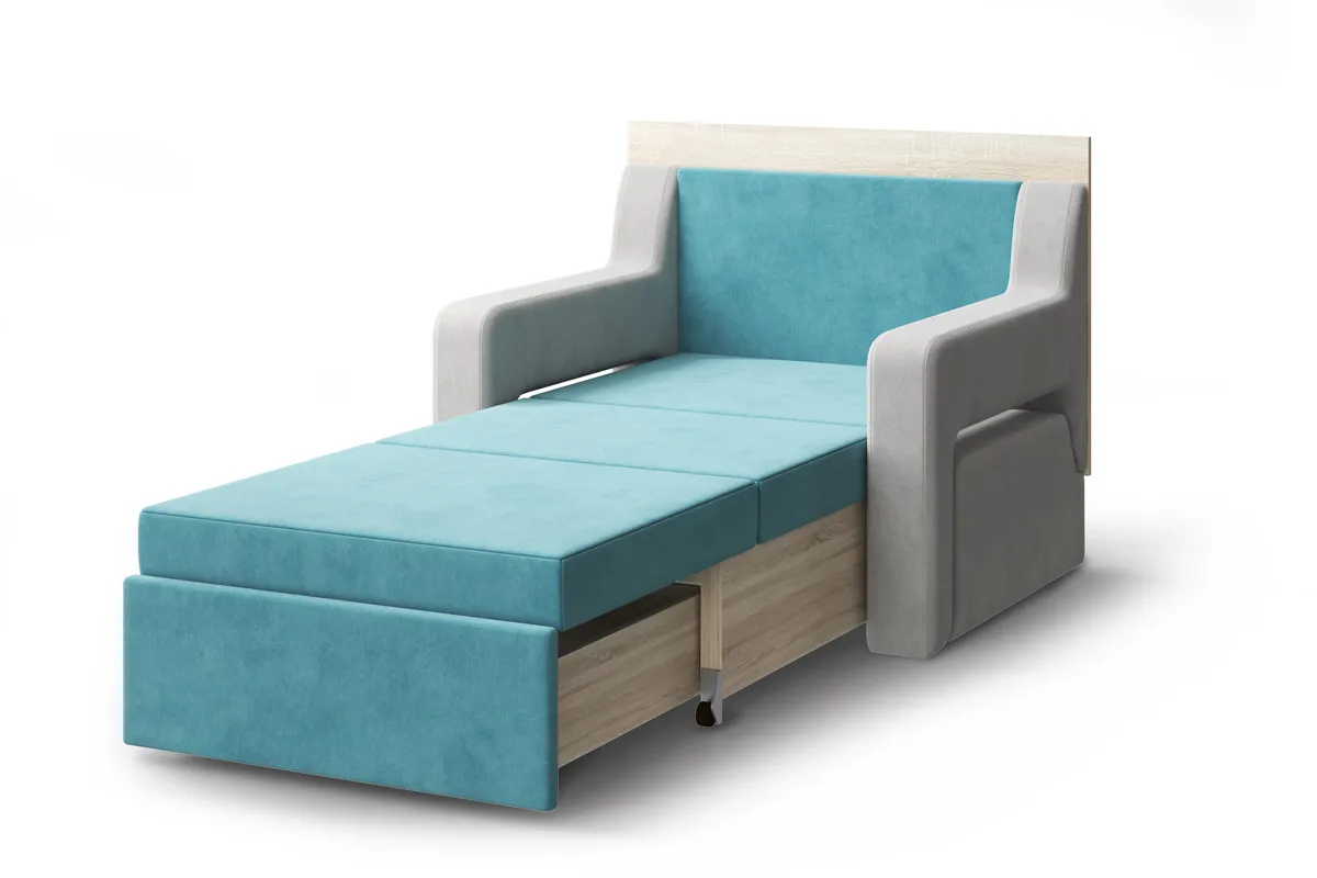 Кресло Кровать Стол (3 в 1) Смарт-1 бирюзовый /серый /дуб сонома МЛК
