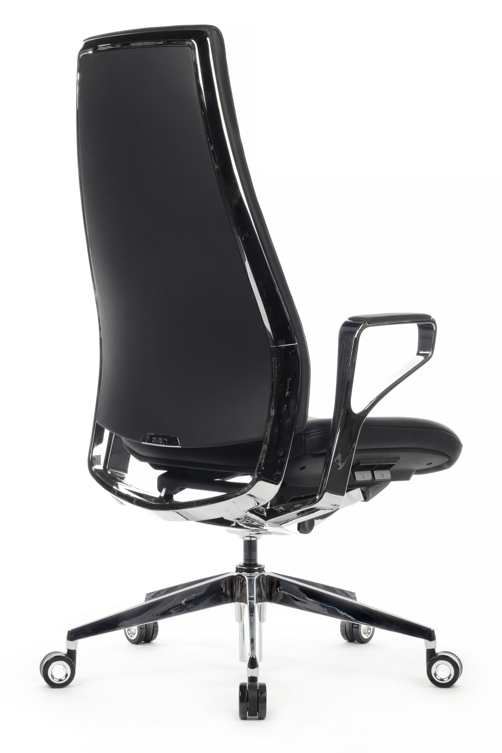 Кресло руководителя Riva Chair Zen 01E металл хром / натуральная кожа Черный