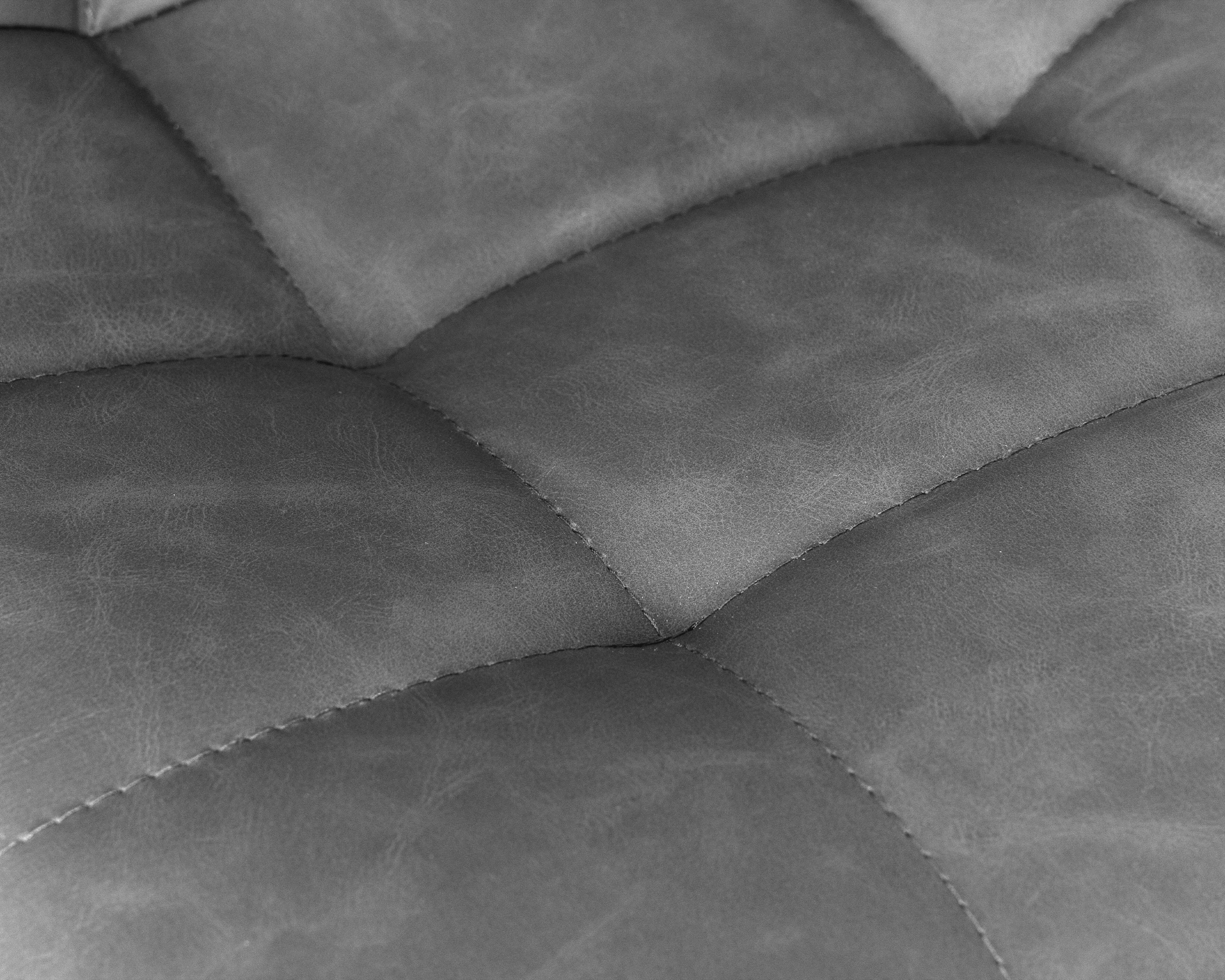 Стул полубарный DOBRIN OLIVIA черные матовые ножки, серая антрацитовая винтажная экокожа RU-08