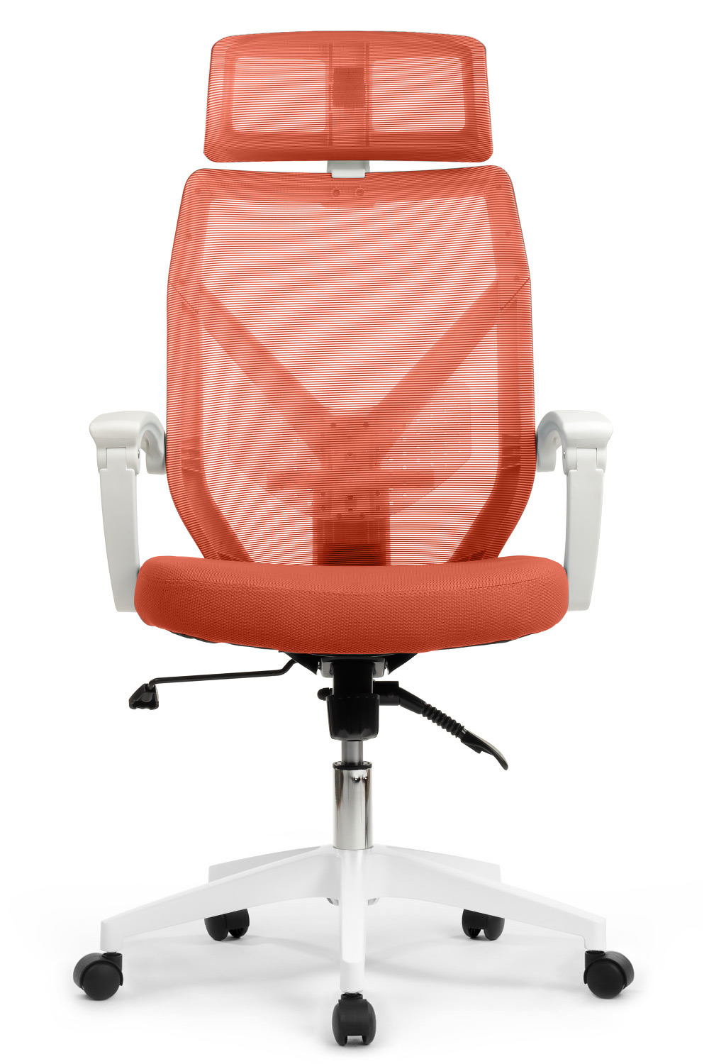 Кресло RIVA Chair OLIVER W-203AC белый пластик / оранжевый