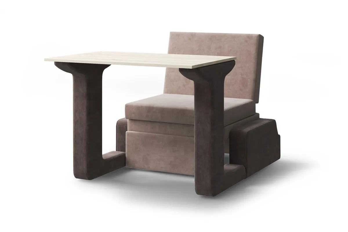 Кресло Кровать Стол (3 в 1) Смарт-1 бежевый / коричневый /дуб сонома МЛК