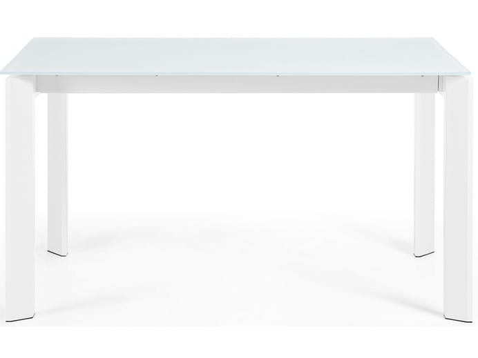 Обеденный стол La Forma Atta 200х90 стеклянный белый