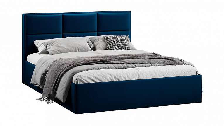 Кровать 140х200 c подъемным механизмом Стелла велюр Confetti Blue Трия