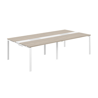 Стол переговорный комбинированный Norden Сигма 2800х1438х750 МК60х30 SG.285.OD.63.WH.WH Дуб темный / Белый