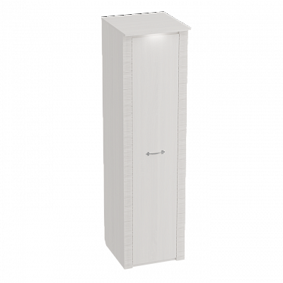 Шкаф 1-дверный с подсветкой Элана Бодега белая (глубина 65 см)