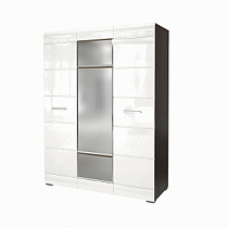 Шкаф трехдверный с зеркалом НЕНСИ Венге / Белый глянец