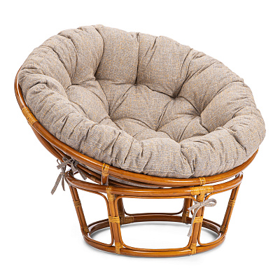 Кресло Папасан/Papasan (23/01 W) с подушкой и ремешками Pecan (орех) / Меланж