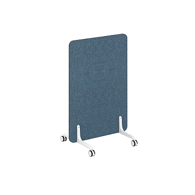 Перегородка NORDEN Мэджик на металлических опорах, на роликах 700x26x1125 BAGAMA DENIM / Белый MP.700.1125.DN.WH
