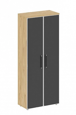 Шкаф высокий широкий ( 2 высоких фасада стекло лакобель черный в раме ) Riva SHIFT SK.ST-1.10R black