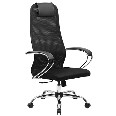Кресло руководителя BRABIX PREMIUM Ultimate EX-800 хром сетка Х2 черный 532911