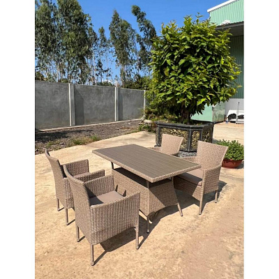 Комплект мебели из ротанга Afina Garden AM-196/T196 Beige 4Pcs (4+1) Бежевый