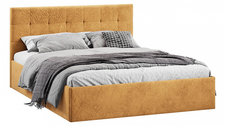 Кровать 140х200 Джоли ТриЯ микровелюр Wellmart Yellow