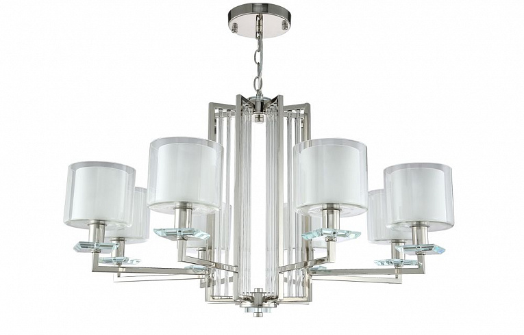 Люстра Crystal Lux NICOLAS SP-PL8 NICKEL/WHITE