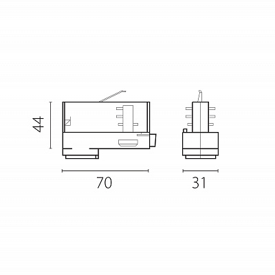 Адаптер для светильника Lightstar Quattro к треку 5030xx-R/5040xx-(F)/(R) 594007-403 черный