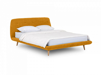 Кровать с мягким изголовьем OgogoHome Loa 160x200 желтый 464186