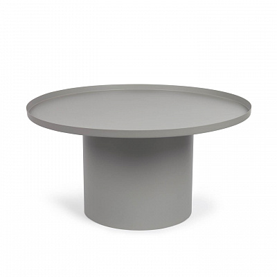 Круглый журнальный столик La Forma Fleksa из серого металла d 72 см
